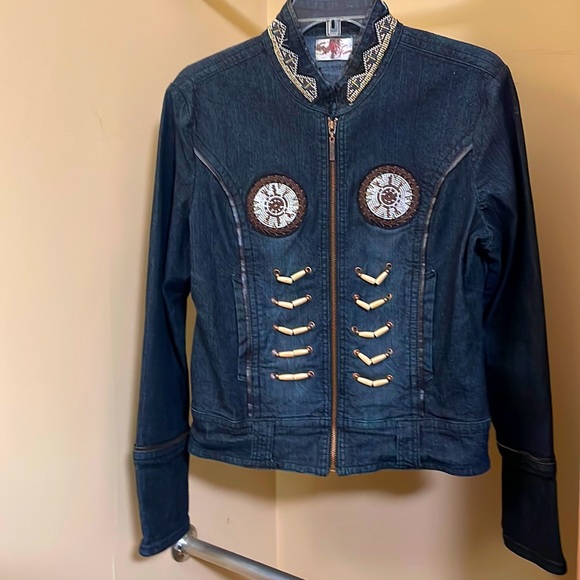 Jackets & Blazers - Beaded jean jacket